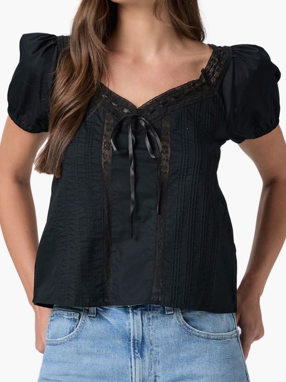 NWT Paige Anzio Black Cotton Top